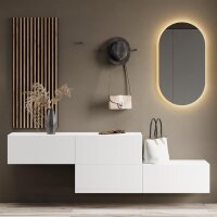 Flurgarderobe 2x 160 cm mit Wandpaneele und Spiegel ohne...