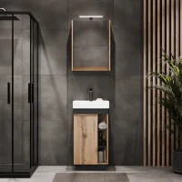 Set di mobili da bagno Nyx con lavabo da 45 cm in rovere...