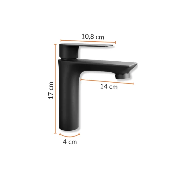 Nyx Bathroom Furniture Set: 50-cm Wotan Vanity in Oak / Anthracite with Black Faucet