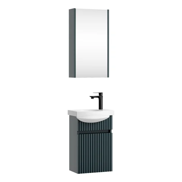 Ensemble de meubles de salle de bains avec armoire de toilette Wega 40 cm, anthracite mat