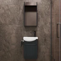 Wega 40 cm Bathroom Furniture Set with Mirror Cabinet,...