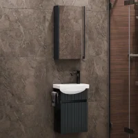 Wega 40 cm Bathroom Furniture Set with Mirror Cabinet,...