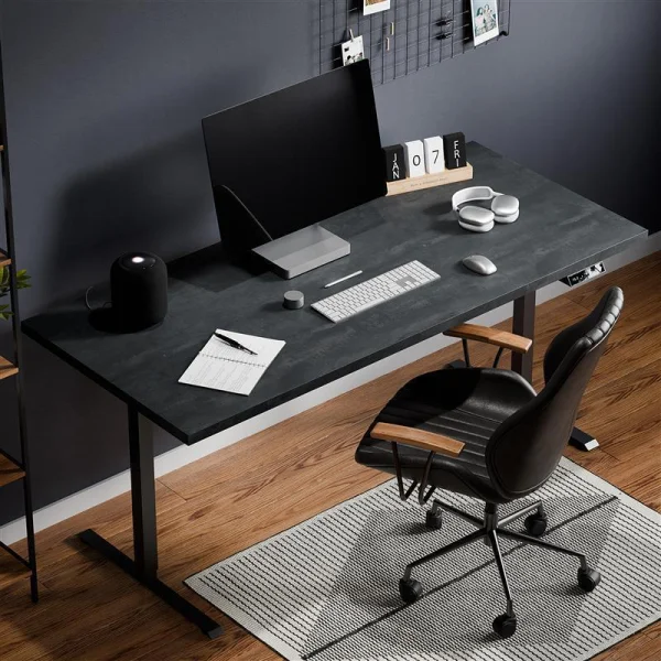 Stilo Office Desk Top, 160 x 80 x 3.6 cm, Charcoal Black