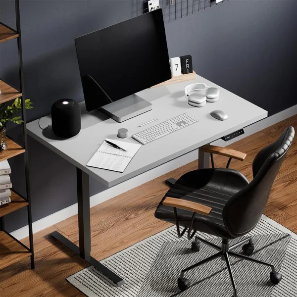 Büro Schreibtischplatte Stilo 120 x 80 x 3,2 cm weiß grau
