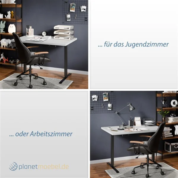 Büro Schreibtischplatte Stilo 120 x 80 x 3,2 cm weiß grau