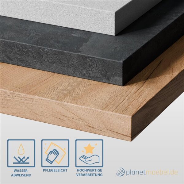 Büro Schreibtischplatte Stilo 140 x 80 x 3,2 cm weiß grau