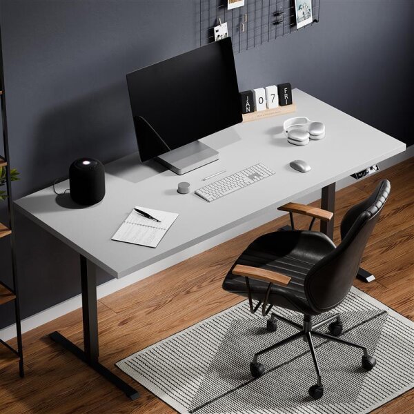 Büro Schreibtischplatte Stilo 160 x 80 x 3,2 cm weiß grau