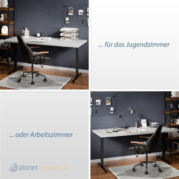 Büro Schreibtischplatte Stilo 160 x 80 x 3,2 cm weiß grau