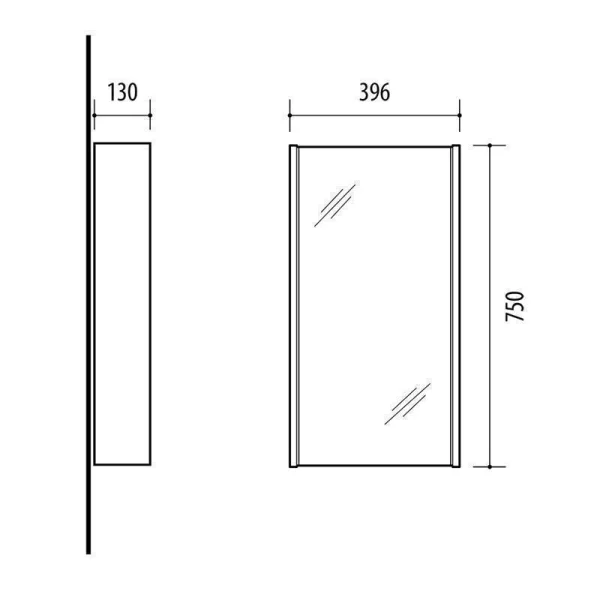 Mirror cabinet 40cm (gray matte)