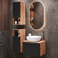 Waschtischunterschrank Astra 60 cm gold eiche / anthrazit...