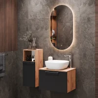 Meuble sous-vasque Astra 60 cm, chêne doré /...