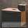 Waschtischunterschrank Astra 60 cm gold eiche / anthrazit mit 1x Midischrank gold eiche / anthrazit