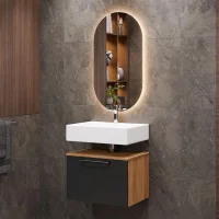 Meuble sous-vasque Astra 60 cm, chêne doré /...