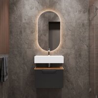 Waschtischunterschrank Astra 60 cm gold eiche / anthrazit...