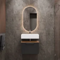 Meuble sous-vasque Astra 60 cm, chêne doré /...