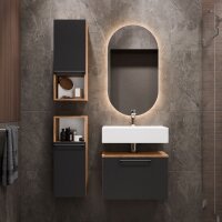 Waschtischunterschrank Astra 60 cm gold eiche / anthrazit...