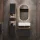 Meuble sous-lavabo Astra 60 cm, chêne doré / anthracite, avec miroir (à LED) et 2 meubles de rangement de taille moyenne, chêne doré / anthracite