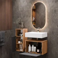 Meuble sous-vasque Astra 60 cm, chêne doré /...