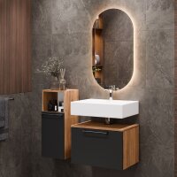 Waschtischunterschrank Astra 60 cm gold eiche / anthrazit...