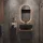 Sink base cabinet Astra 60 cm gold oak / anthracite with mirror (with LED) and 1x midi cabinet gold oak / anthracite