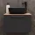Waschtischunterschrank Astra 60 cm gold eiche / anthrazit mit Aufsatzwaschbecken schwarz