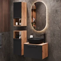 Meuble sous-lavabo Astra 60 cm, chêne doré /...