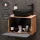 Sink base cabinet Astra 60 cm gold oak / anthracite with countertop sink black and 1x midi cabinet gold oak / anthracite