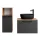 Sink base cabinet Astra 60 cm gold oak / anthracite with countertop sink black and 1x midi cabinet gold oak / anthracite