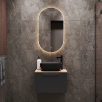 Meuble sous-lavabo Astra 60 cm, chêne doré /...