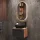 Sink base cabinet Astra 60 cm gold oak / anthracite with countertop sink black and mirror (with LED)