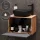 Sink base cabinet Astra 60 cm gold oak / anthracite with countertop sink black and mirror (with LED)