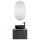 Sink base cabinet Astra 60 cm gold oak / anthracite with countertop sink black and mirror (with LED)