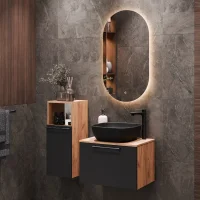 Meuble sous-lavabo Astra 60 cm, chêne doré /...