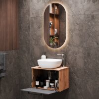 Waschtischunterschrank Astra 60 cm gold eiche / anthrazit...