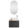Sink base cabinet Astra 60 cm gold oak / anthracite with countertop sink white and mirror (with LED)