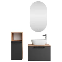 Meuble sous-lavabo Astra 60 cm, chêne doré /...