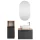 Sink base cabinet Astra 60 cm gold oak / anthracite with countertop sink white, mirror (with LED) and 1x midi cabinet gold oak / anthracite