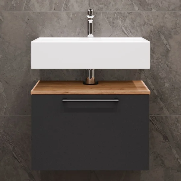 Sink base cabinet Astra 60 cm gold oak / anthracite