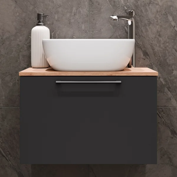 Sink base cabinet Astra 60 cm gold oak / anthracite