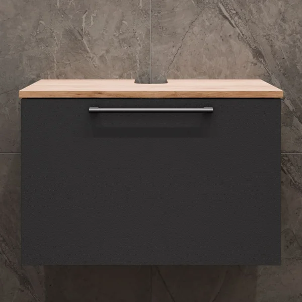 Sink base cabinet Astra 60 cm gold oak / anthracite