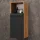 Mobile sottolavabo Astra 60 cm in rovere dorato / antracite con lavabo da appoggio bianco e 2 mobili medi in rovere dorato / antracite