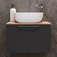 Waschtischunterschrank Astra 60 cm gold eiche / anthrazit...