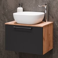 Waschtischunterschrank Astra 60 cm gold eiche / anthrazit...