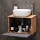Sink base cabinet Astra 60 cm gold oak / anthracite with countertop sink white