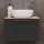 Sink base cabinet Astra 60 cm gold oak / anthracite with countertop sink white