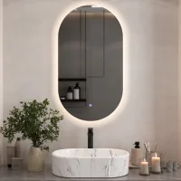 Specchio con illuminazione, senza cornice