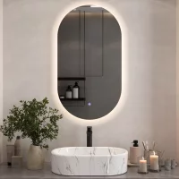 Spiegel mit Beleuchtung, ohne Rahmen