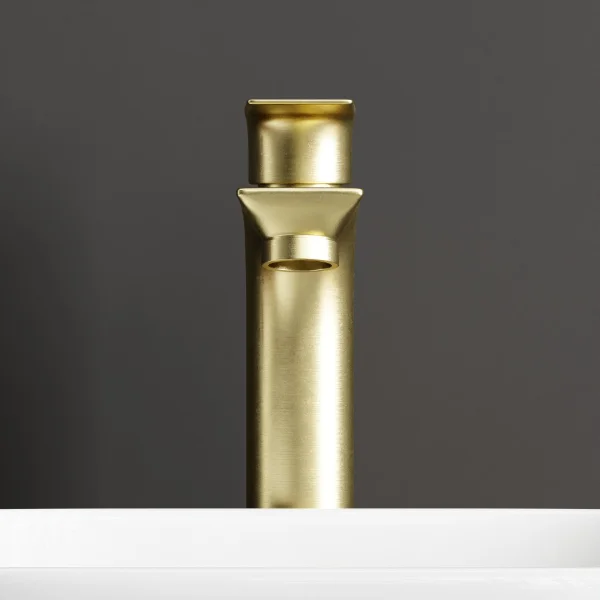 Einhebelmischer Armatur für Waschbecken – gold brush, 29 cm Höhe