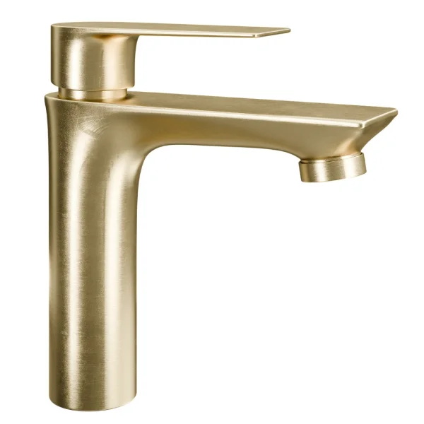 Einhebelmischer Armatur für Waschbecken – gold brush, 17 cm Höhe