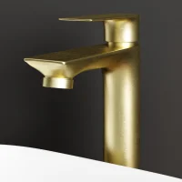 Mezclador monomando para lavabo – dorado cepillado,...
